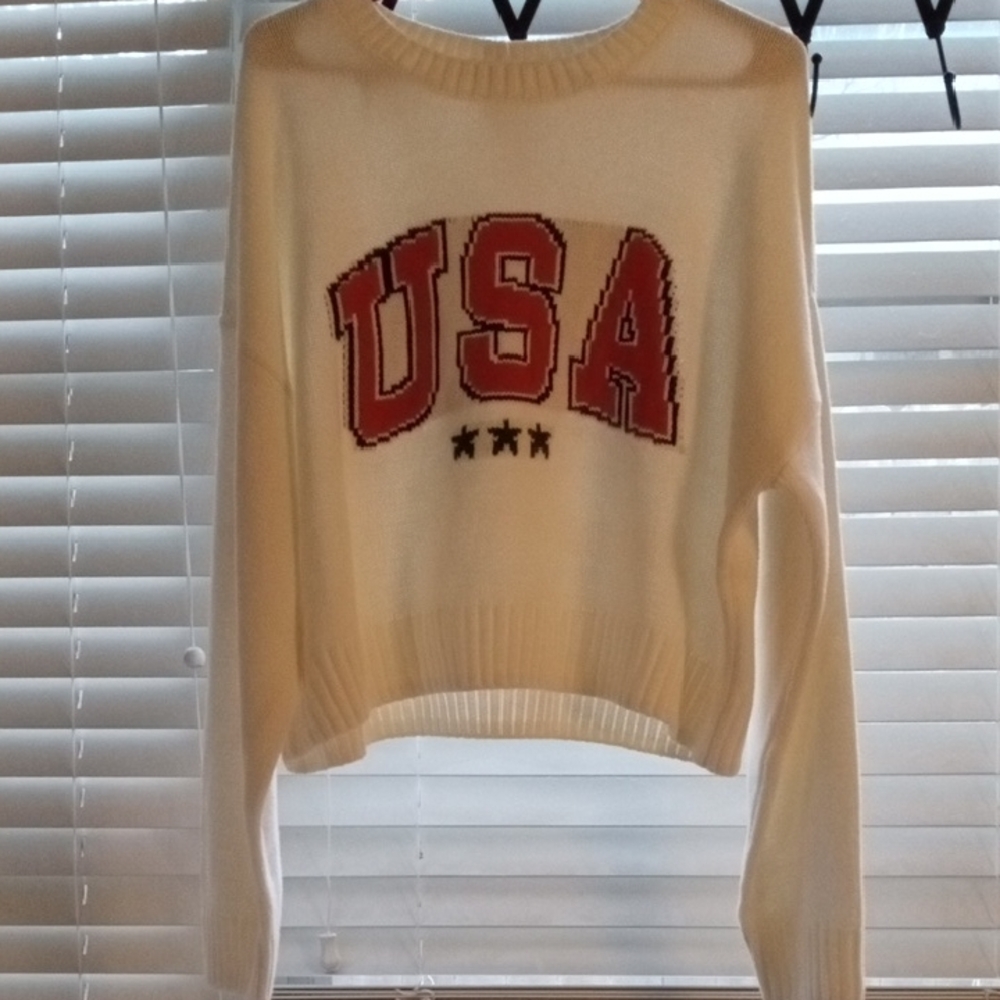 Grayson Threads Cream USA Patriotic Americana Sweater